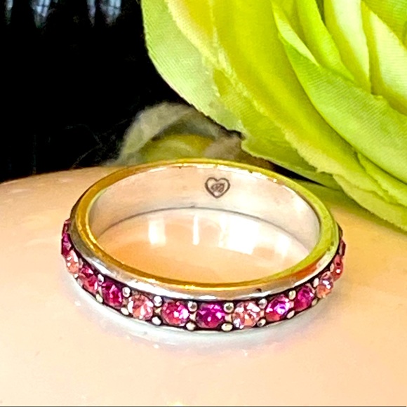 ⭐️KM⭐️Brighton CRYSTAL PALACE Pink Swarovski Crystal Stacking band ring Rare - Picture 4 of 11